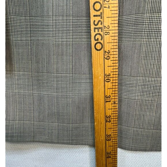 Bill Blass Mens Plaid Blazer Jacket Size 46 Reg Tan Checkered Wool Blend - Picture 7 of 14